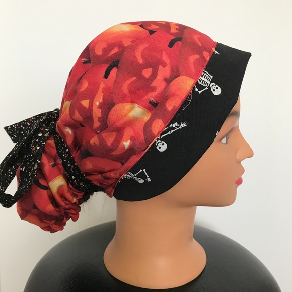 Scrub CAP/HAT *Reversible *Long Ties *Halloween - Picture 5 of 16